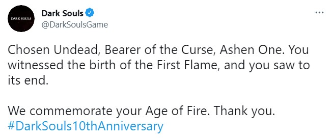 官方庆祝《黑暗之魂》发售10周年 见证初火的诞生