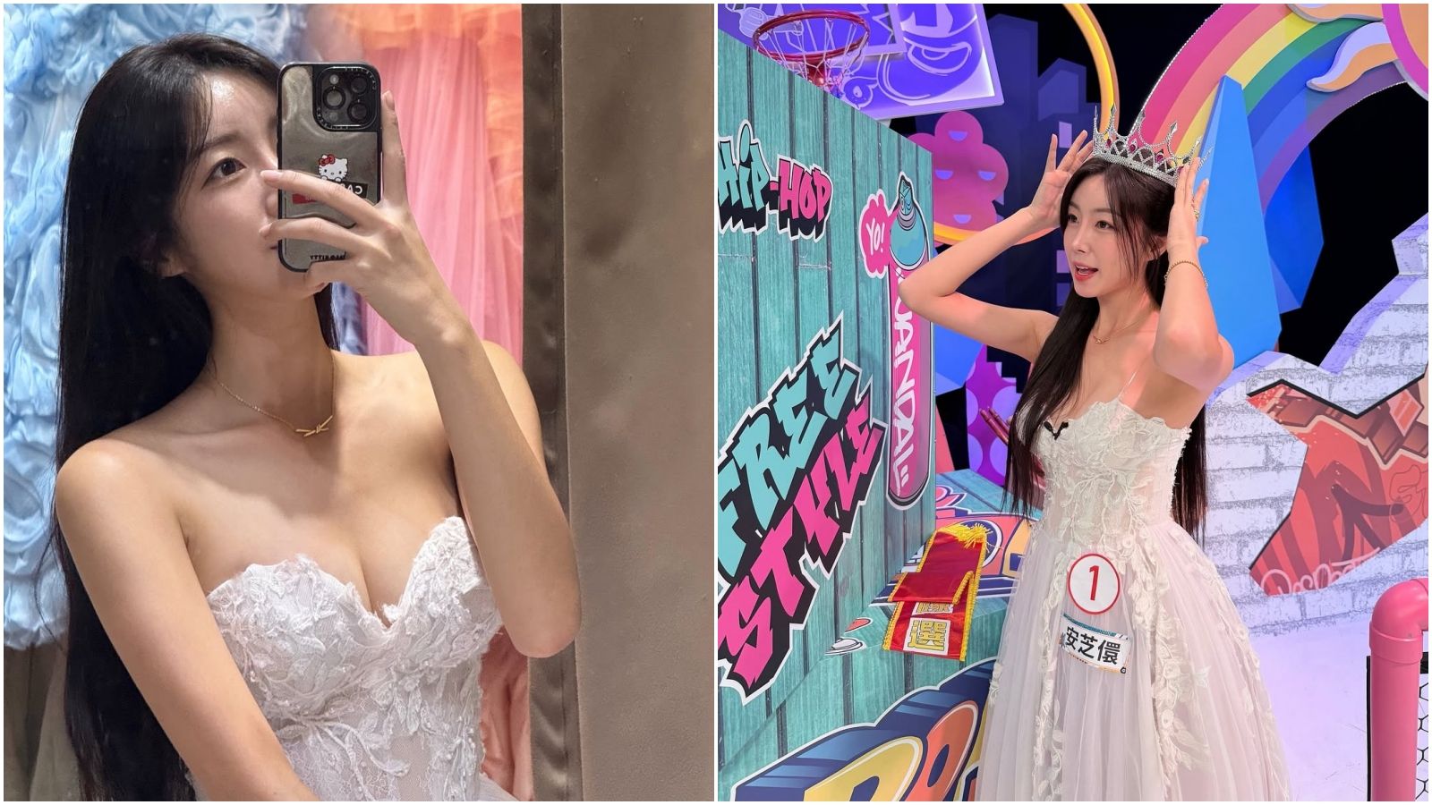 安芝儇突穿婚紗！深V罕露事業線　網暴動：公主出現了